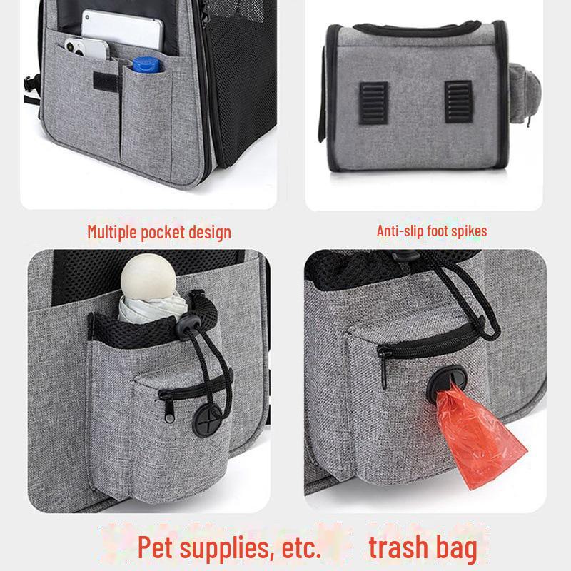 Zaino Pet Trolley Pieghevole: Espandibile, Portatile, Grande Capacità per Gatti e Cani