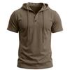 Men’s T-shirts Hooded Short Sleeves Cotton Shirts Fitness Tops Casual Street Punk Hip Hop Style Wear