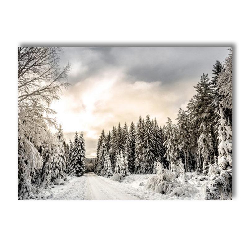 Zima Snow Tree Pine Nástěnný Umělecký plakát Obrazy sobů Obraz na plátně Dům Auto Plakáty Nordic Wall Pictures Dekor do obývacího pokoje