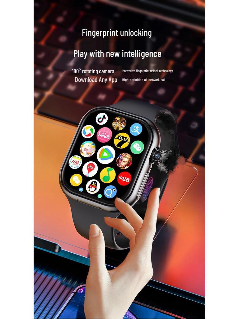 YU11 Smartwatch with WiFi6, SIM, Fingerprint Unlock, Phone Capability, Morse Code, and Little Sumi Integration