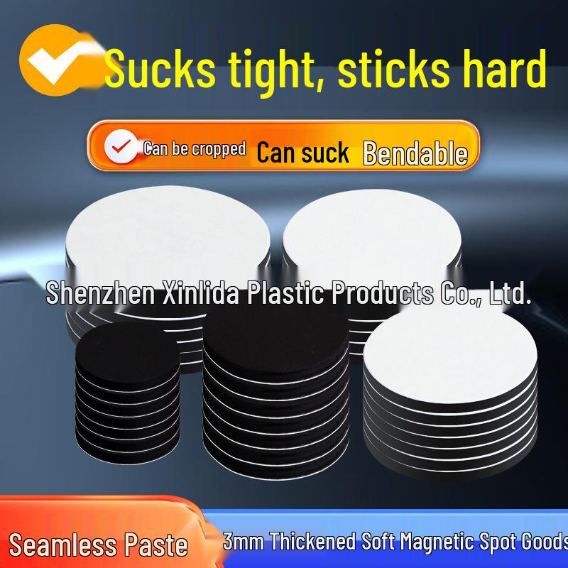 

3mm Thick Self-Adhesive Rubber Magnetic Strip for Teaching Aids Round 20x3mm