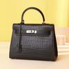 Matte Crocodile Belly Pattern Women's Handbag, Single-shoulder Crossbody Bag, Classic Kelly Bag, High-end Women's Bag