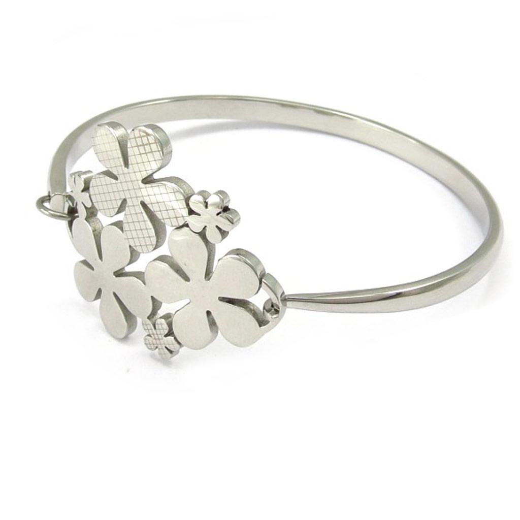 Altesse [K6009] - Silver 'Flora' Steel Bracelet