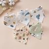 Newborn Pure Cotton Snap Bib - Double Layer Triangle Scarf for Babies