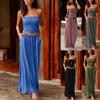 Damen trägerloses Schlauchkleid Langes Maxikleid Ärmellos Schulterfrei Sommer Freizeitkleid mit Taschen und elastischem Bund für den täglichen Gebrauch