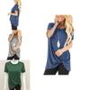 Stylish Women's Tunic Tops Short Sleeve Summer Loose Blouse Plus Size Shirt T-shirt
