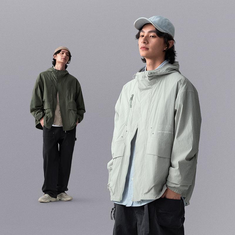 Li Ning CF Print Letter Hooded Zip Jacket Men Jacket AJDU249-1