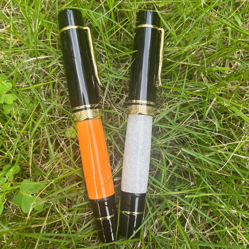 MAJOHN P139 Large Piston Fountain Pen orange No.6/8 EF/F/M Nib Hard Rubber Tongue All-copper Structure Writing ink Gift Pens