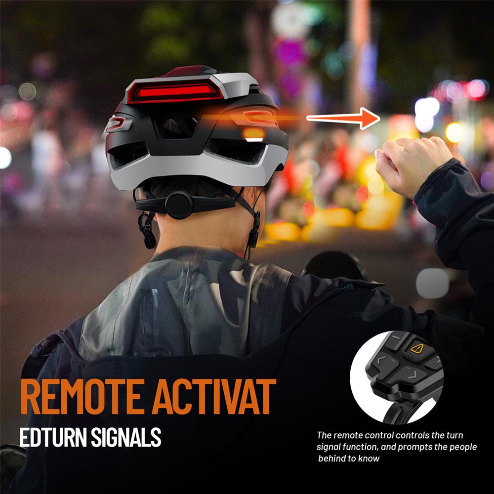 Smarter Fahrradhelm, Fahrradhelm für Männer/Frauen mit Scheinwerfer, Rücklicht, SOS-Notfallalarm und