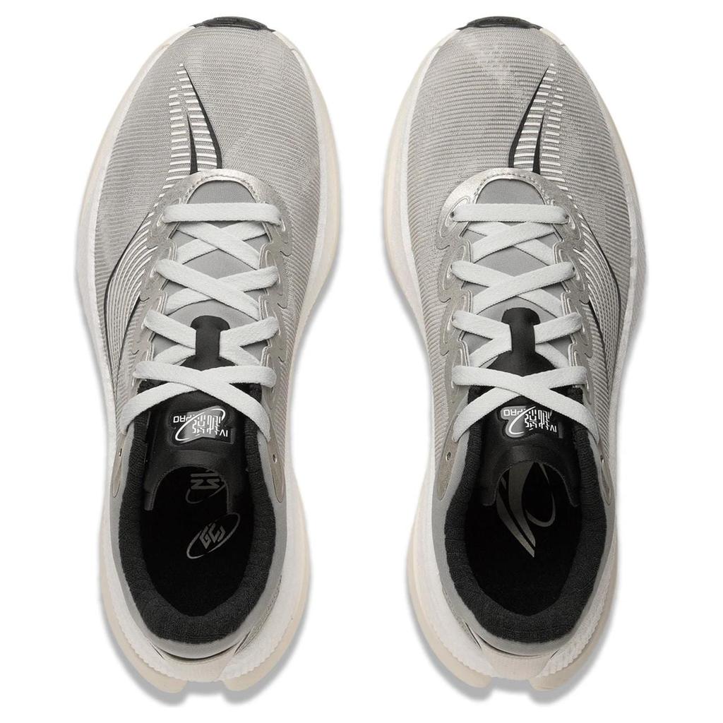 Li Ning Yueying 4 PRO Antiderrapante e Resistente à Abrasão Cobertura Baixa Tênis Casuais para Corrida Masculino Cinza ARHU013-3