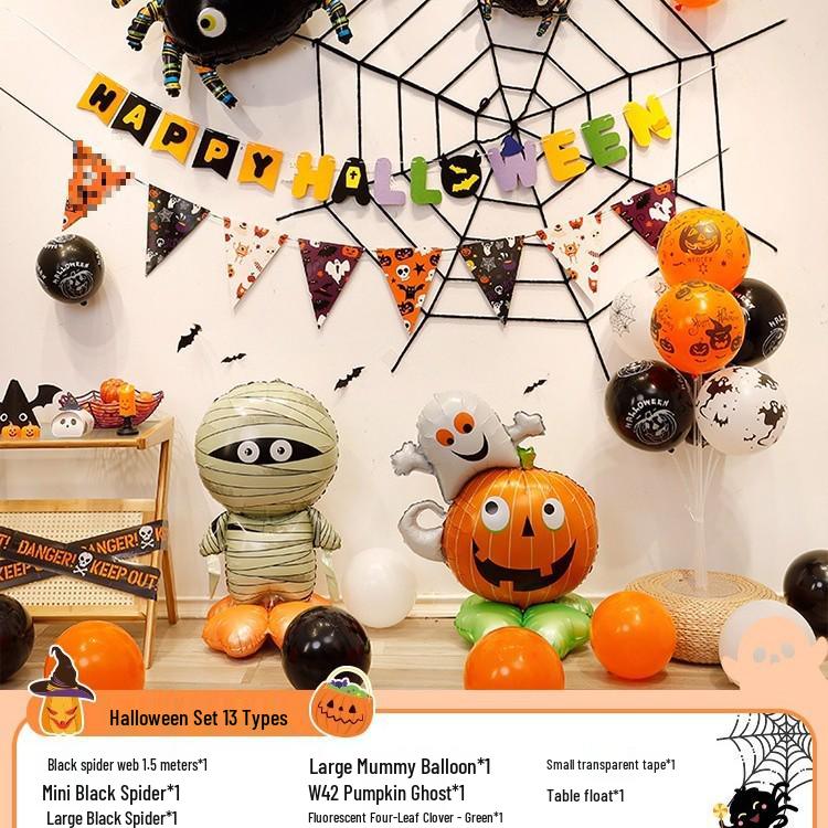 Halloween Balloon Decorations - Pumpkins, Ghosts, Bats, Skulls for Party Ambience