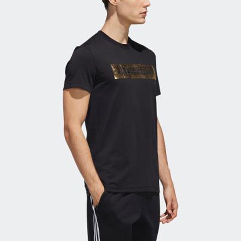 Adidas Ai Gfx Ss Foil Print Crew Neck T-Shirt Men Tops Black EH3814