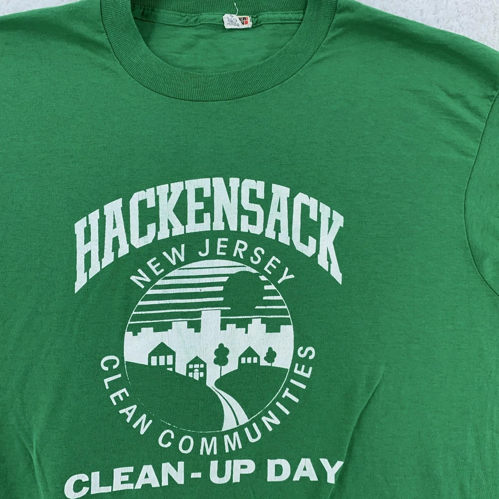 Vintage Hackensack New Jersey Shirt Mens Large Clean Up Day Promo 90s Tee L