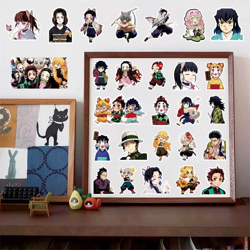 75/82pcs New Shadow Cartoon Anime Demon Slayer Stickers for Laptop Suitcase Skateboard Guitar Phone Cartoon Sticker Kid Gift