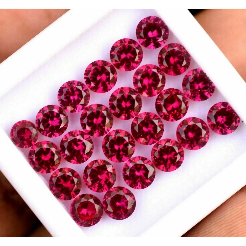 2.30 Carat CERTIFIED 12 pcs Natural Red Ruby Round Cut Ring Size Loose Gemstone