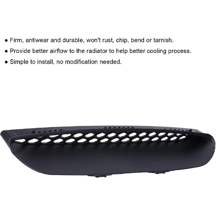 Aramox Hood Air Vent Cover, Metal Intake Grille Bezel, Black, Compatible with GT 2015-2020, OEM 68202462AD