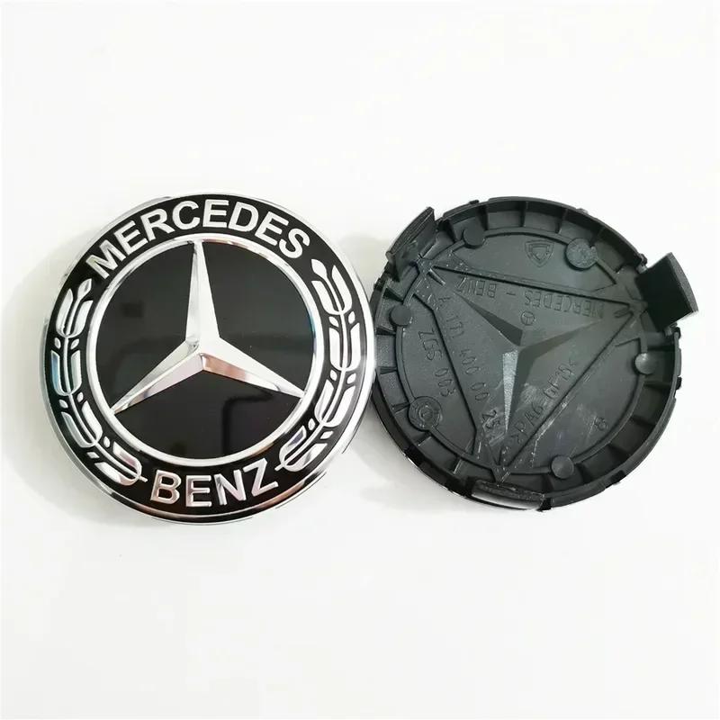 AABGU1 4PCS/set 75mm Car Wheel Center Hub Caps Cover Decoration Accessories for Mercedes Benz B/C/E/S Class A Class C200L GLC GLK CLA