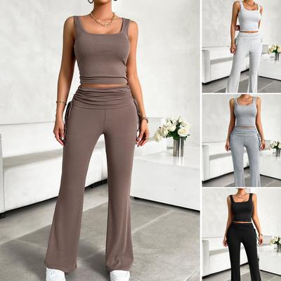 Diyun Women's 2024 Spring/Summer Casual Slim-fit Tank Top & Long Pants Set - European & American Style
