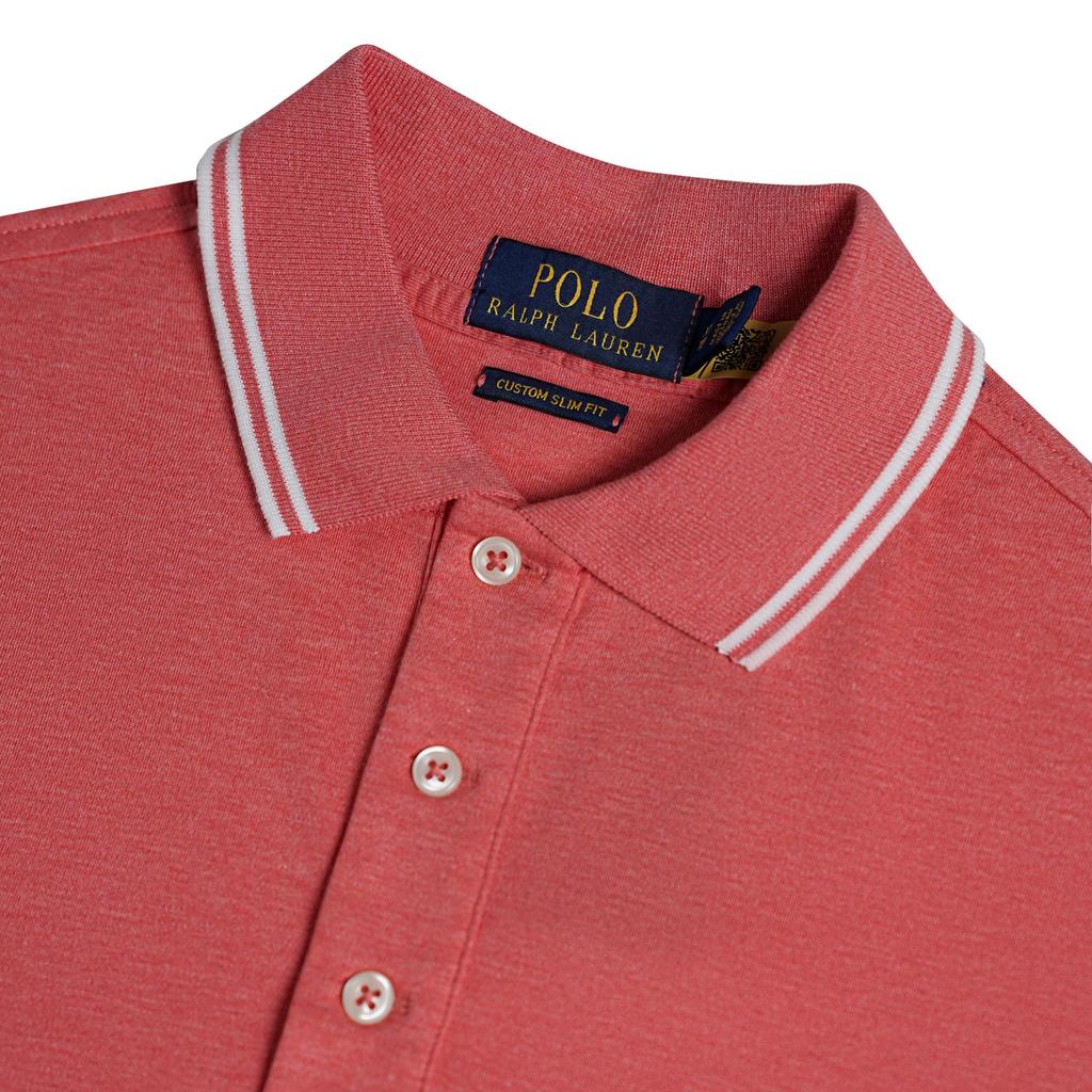 Polo Ralph Lauren Ss24 Pánské polo tričko s krátkým rukávem s výšivkou loga Pony topy Melounově červená 710766488-007