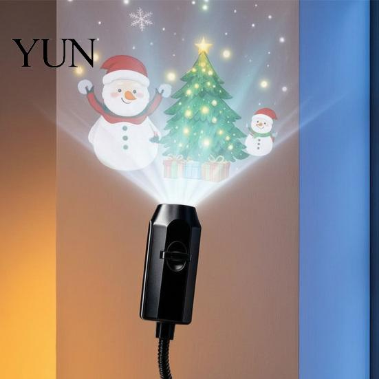 LED Projection Light USB Projector for Christmas, Flexible Gooseneck Night Lamp with 6/10/15/20 Indoor Holiday Films, Ambient Bedroom Ceiling