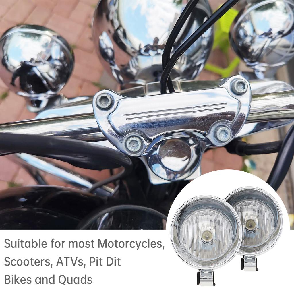 2pcs/set 10W Universal Motorcycle Headlights Motorbike Retro Fog Light Auxiliary Light for Motorcycles Yam Aha Kaw Asaki David Son