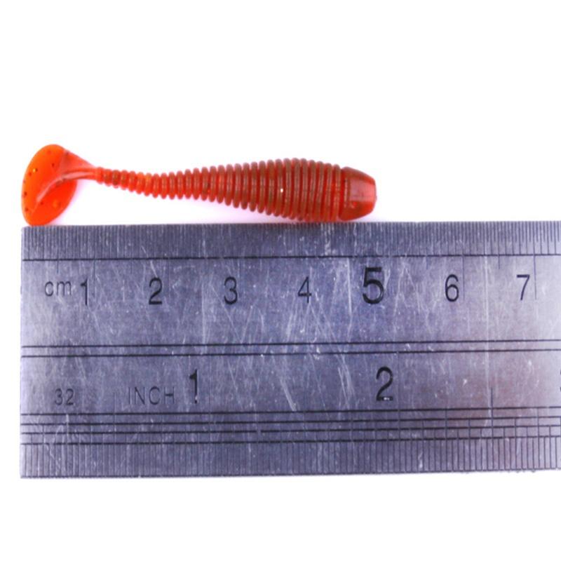 New 50pcs  Lure Spiral T Fish Soft Bait Softbaits Artificial Baits Weest Blackfish Culter Striped