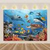 Marine Life Exploration Ocean Theme Series Birthday Party Decoration Background Cloth Gift Underwater Banner Photography Studio