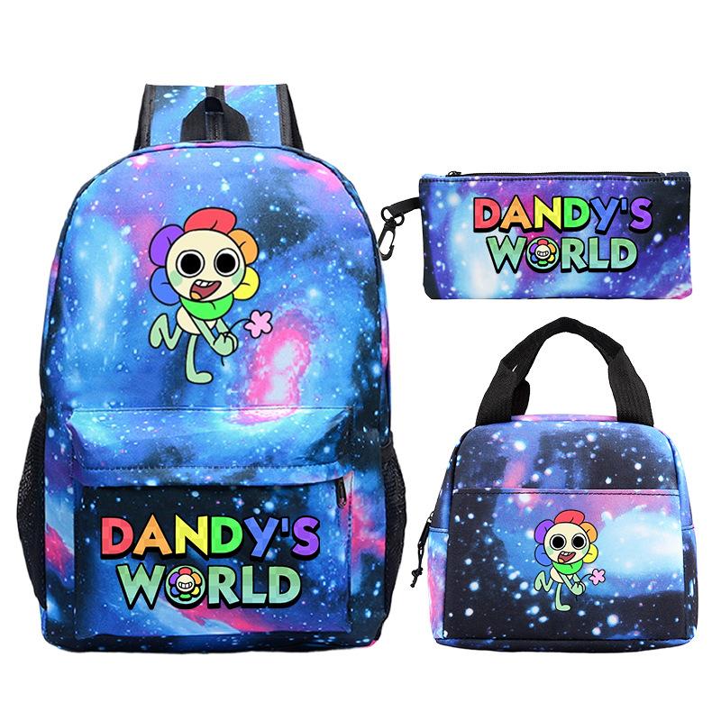 New Dandy's world game merchandise personalized printing primary and secondary school schoolbag three-piece set