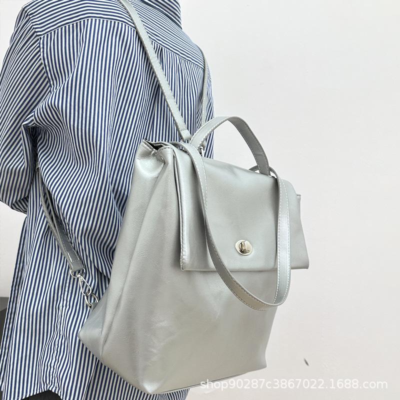 Silberner Rucksack Damen Sommer Post neu Großraum Freizeit Pendeln vielseitiger Rucksack Aufbewahrung