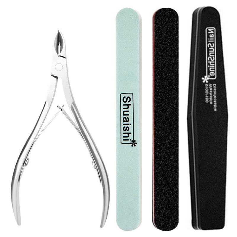 Nail Scissors Set Polishing Strip Nail File Stainless Steel Dead Skin Scissor Exfoliating Tools Set