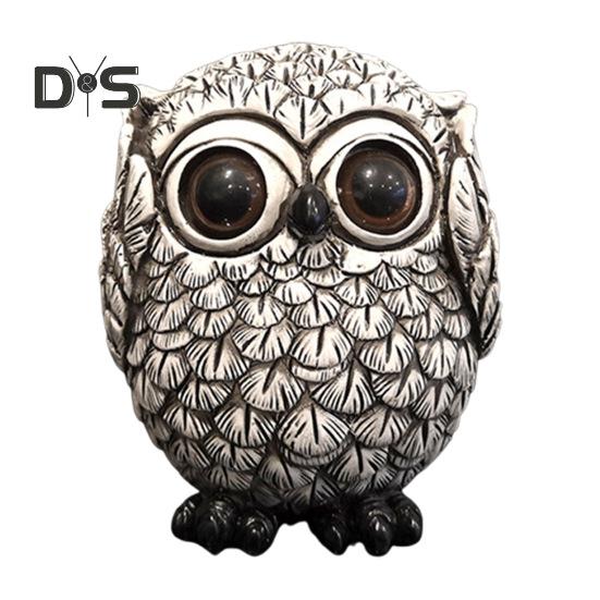 

Миниатюрная фигурка совы, реалистичная статуэтка совы из смолы с большими глазами, рождественская настольная центральная деталь для домашнего декора S