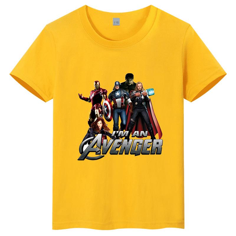 

Summer Short-Sleeve Marvel Hero Character Print Children s T-Shirt Fashionable Crew Neck Personalized Parent-Child Top 100