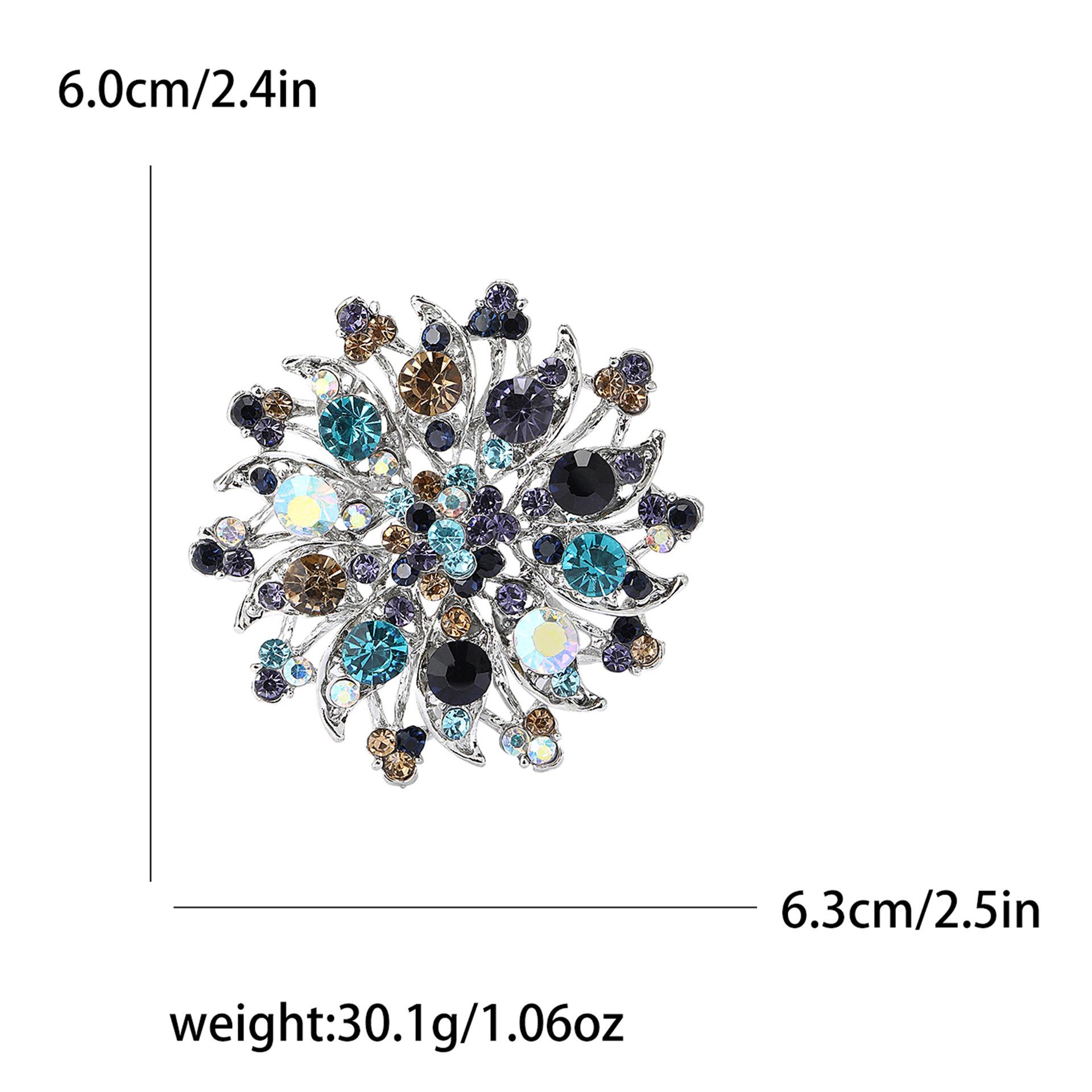 

Модная брошь в виде круглого цветка из сплава со стразами, универсальная, высокого класса, для женского костюма, платья, корсажа, украшения