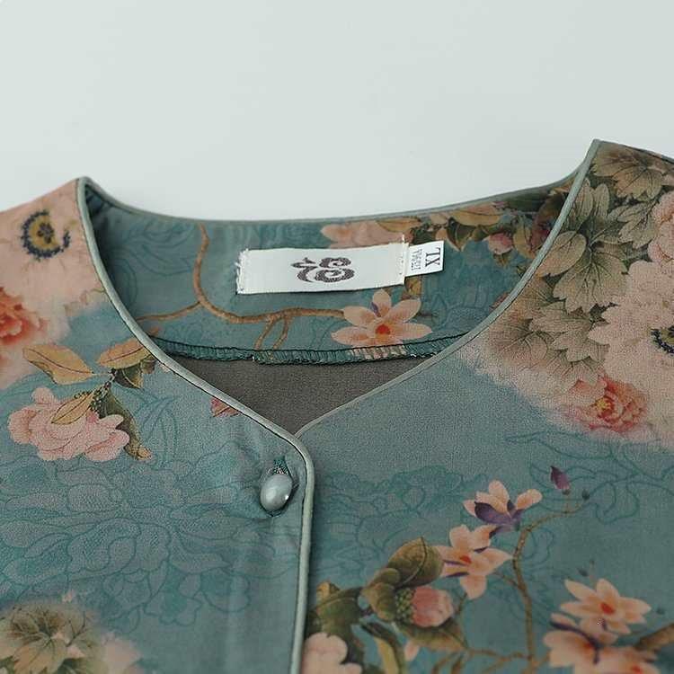 Grandma's Summer Two-Piece Set: Short-Sleeve Top & Loose Cardigan for Middle-Aged and Elderly Women
