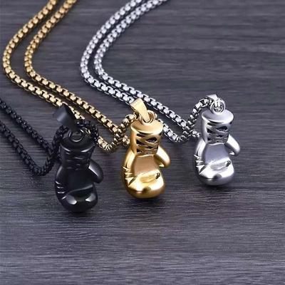 Steel Boxing Glove Pendant Sweater Chain Korean Style Necklace Men Necklace Fashion Jewelry