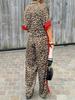 European & American Women's Fashion Leopard Print Luxury Two-Piece Set