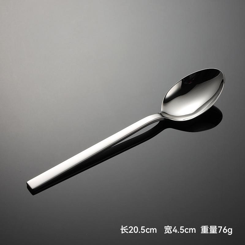 Forged 304 stainless steel thickened square handle western food knife, fork and spoon hotel high-value tableware five main parts