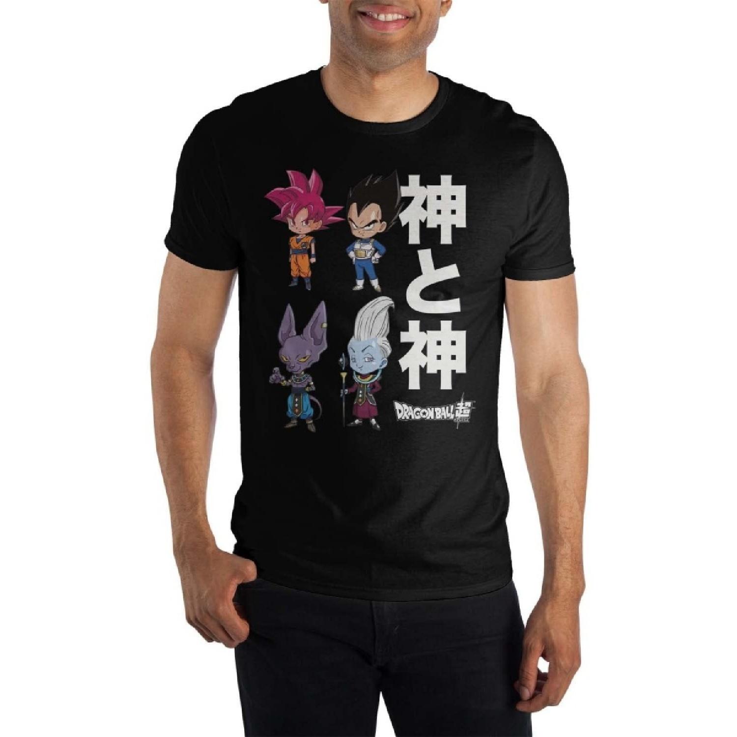 Dragon Ball Super Chibi Characters Kanji Black T-Shirt S