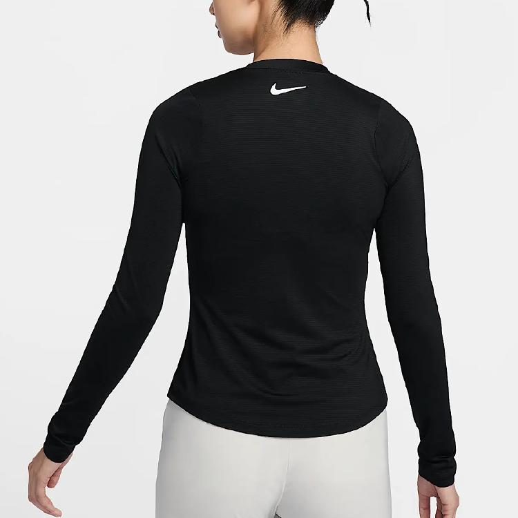 Nike Dri-FIT UV Victory Sun Protection Quick-Dry Long Sleeve Golf Shirt Women Tops Black White DH2069-010