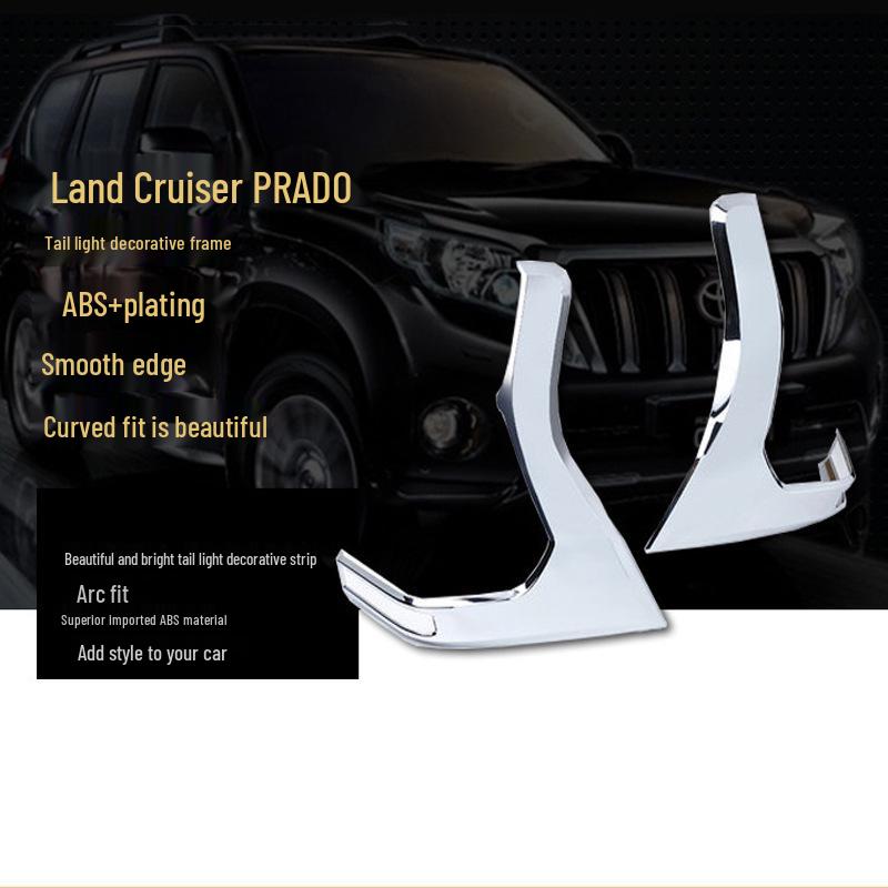 Compatible with 18 Toyota Prado Land Cruiser Models: Electroplated Taillight and Rear Headlight Frame Cover.