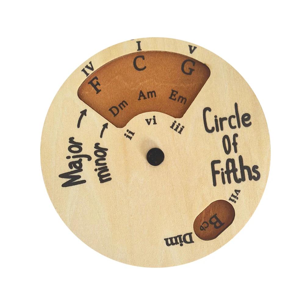 

Деревянное колесо аккордов Круглая схема аккордов для гитары Пятая ступень Инструмент мелодии теории музыки Подарок для энтузиастов музыки Новичков
