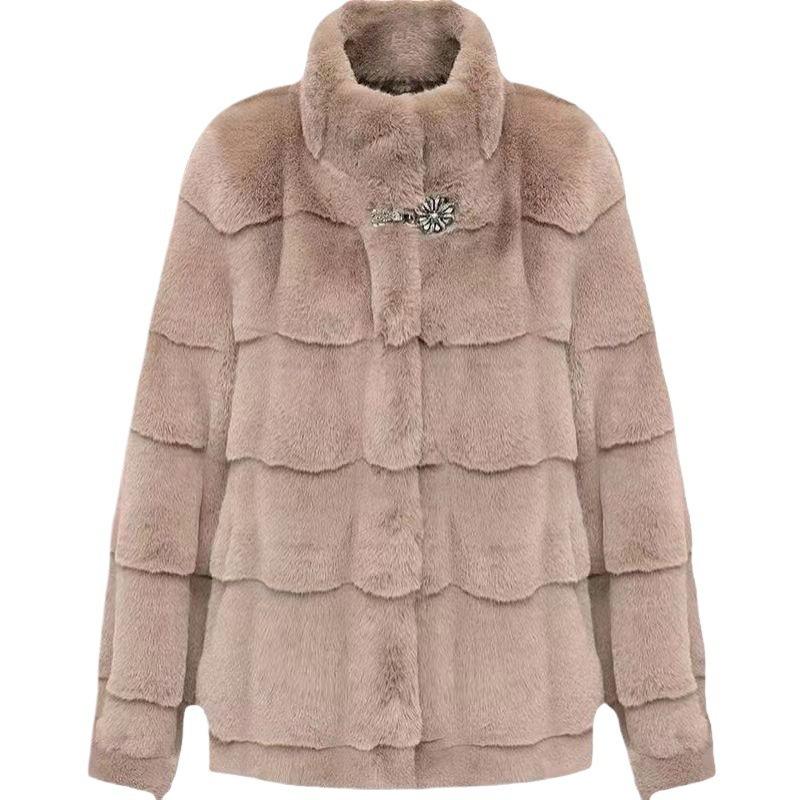 Short and Medium Danish Imitation Mink Velvet Jacket Women's Winter Clothing New Small Mother Top Imitation Fur