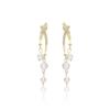 Silver Needle Korean Style Pearl Earrings with Diamond Accents - Elegant, Slimming, High-End Jewelry for Women