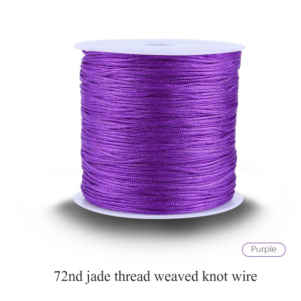 

100M x 0.8mm Nylon Chinese Knot Cord Rattail Macrame Shamballa Thread String Purple