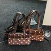 Xeie Thuk Tote Bag Women Velvet Polka Dot Underarm Handheld Daily Commute