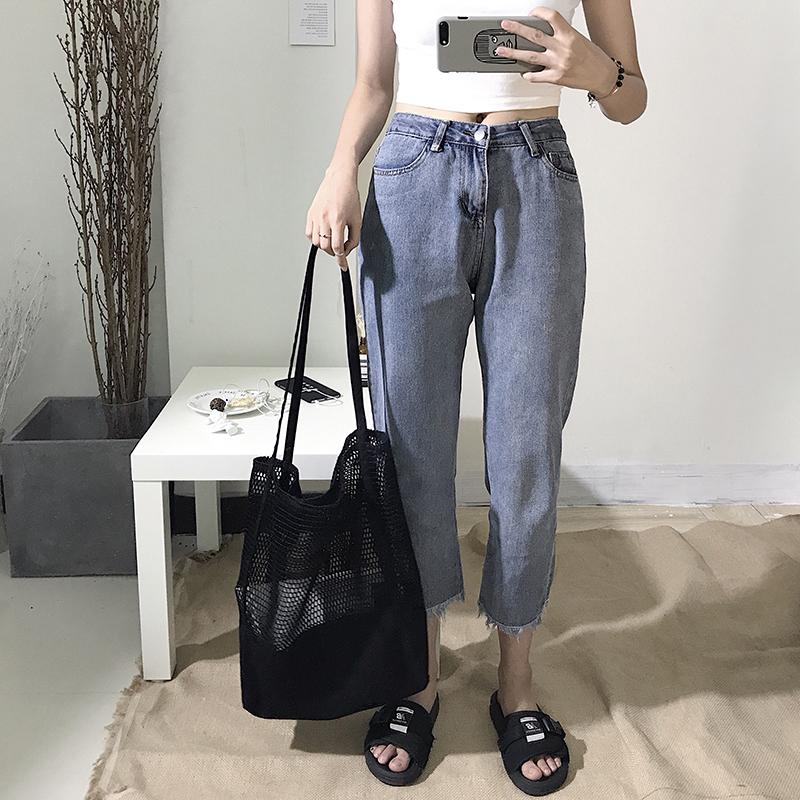 Women's Mesh Hollow Out Sandy Beach Package Large Capacity Shoping Shoulder Bag Canvas Female Tote Bags