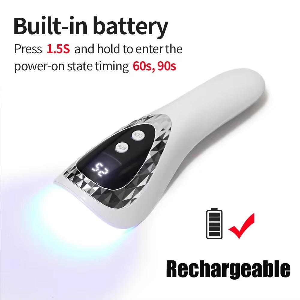 YIKOOLIN USB Rechargeable UV LED Nail Lamp Handheld Mini Manicure Light with 5 Lamp Beads for Quick Drying Gel Nail Polish