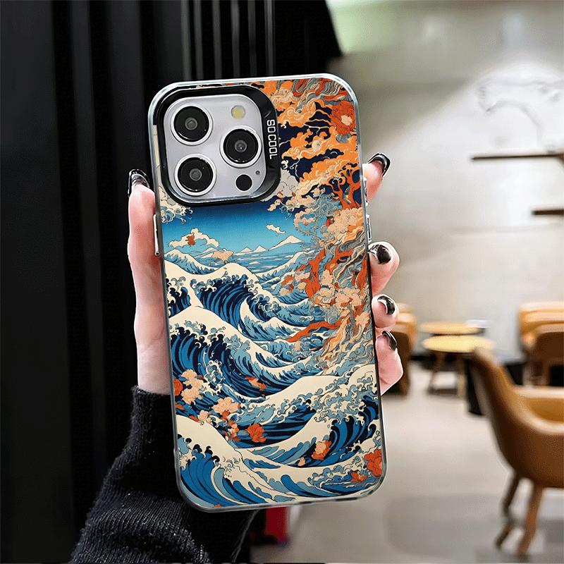 Japanese Wave Kanagawa Surfing Soft Phone Case for iPhone 15 16 17 Pro Max 17Air 16E 14 Plus 13 12 Mini Shockproof Cover Back Sh