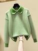 Women's Loose Pullover Sweater - 2024 Autumn Korean Doll Collar Style, Thick Knit