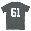 Team Uniform Jersey Number 61 Birthday Varsity Short-Sleeve Unisex T-Shirt